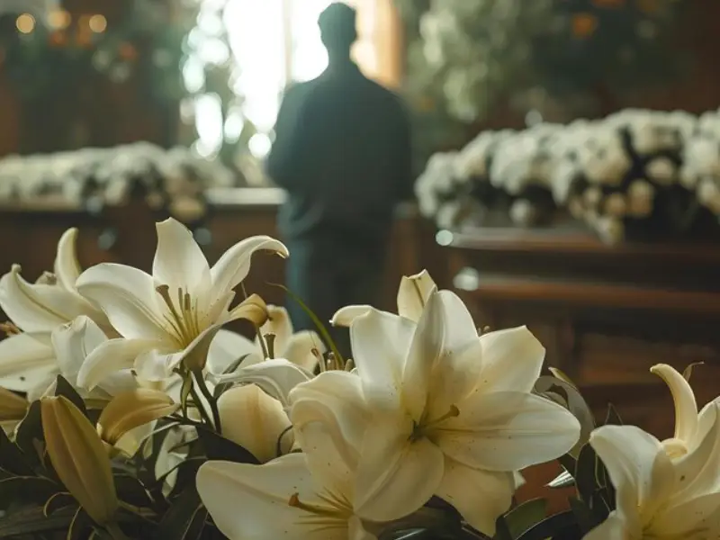 flower at funeral service
