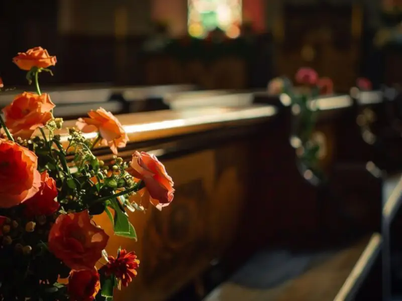 flowers in church